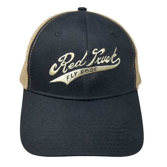 Red Truck Fly Rods Snapback Trucker Hat Black One Size Adjustable Mesh Back - Picture 1 of 10
